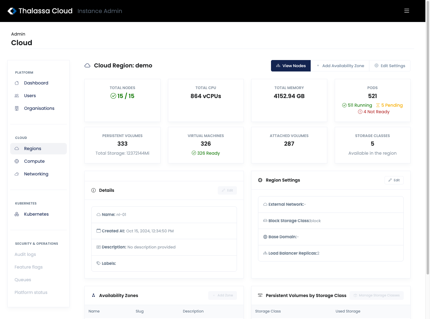 Manage Cloud Regions