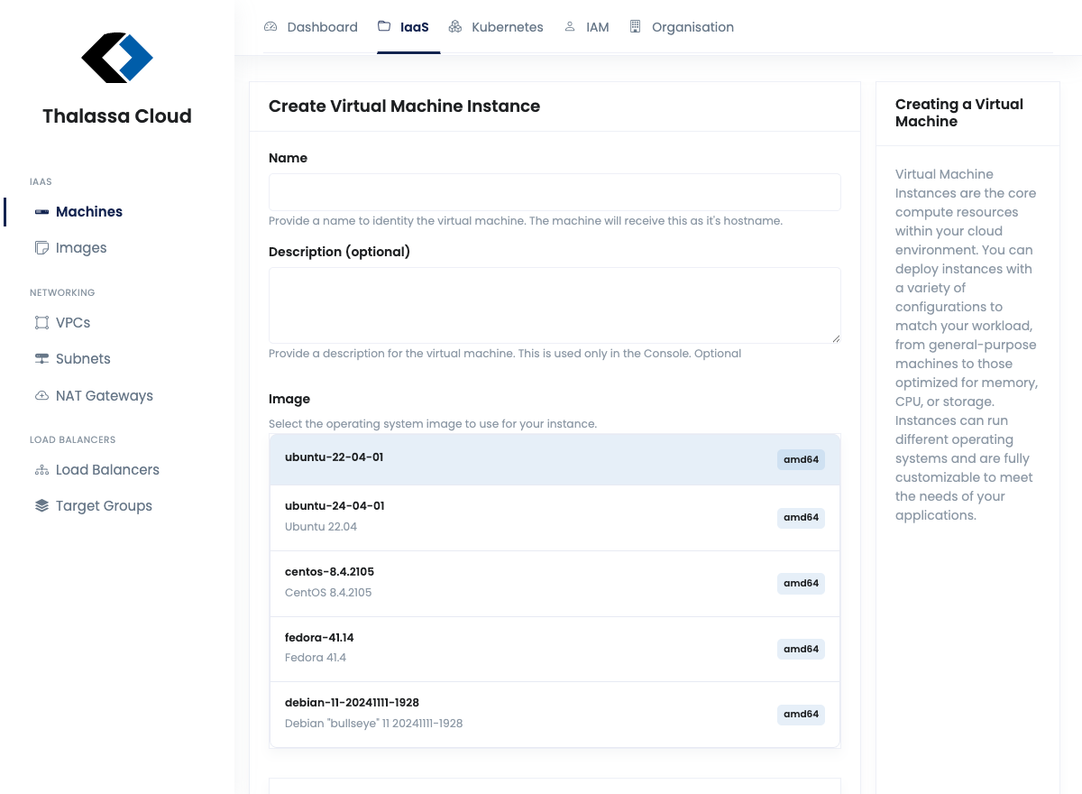 Create Virtual Machine Instance