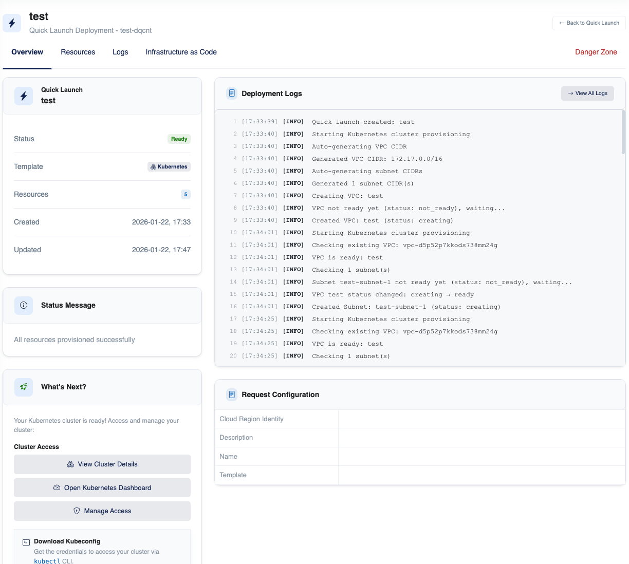Quick Launch Deployment